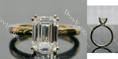 Doveggs Emerald Pave Solitaire Lab Grown Diamond Engagement Ring