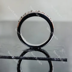 Doveggs round pave moissanite/lab grown diamond wedding band-3.0mm band width