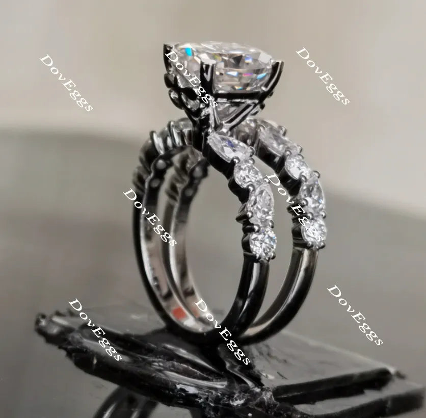 Doveggs half eternity moissanite/lab grown diamond wedding band for women(wedding band only)-2.0mm band width