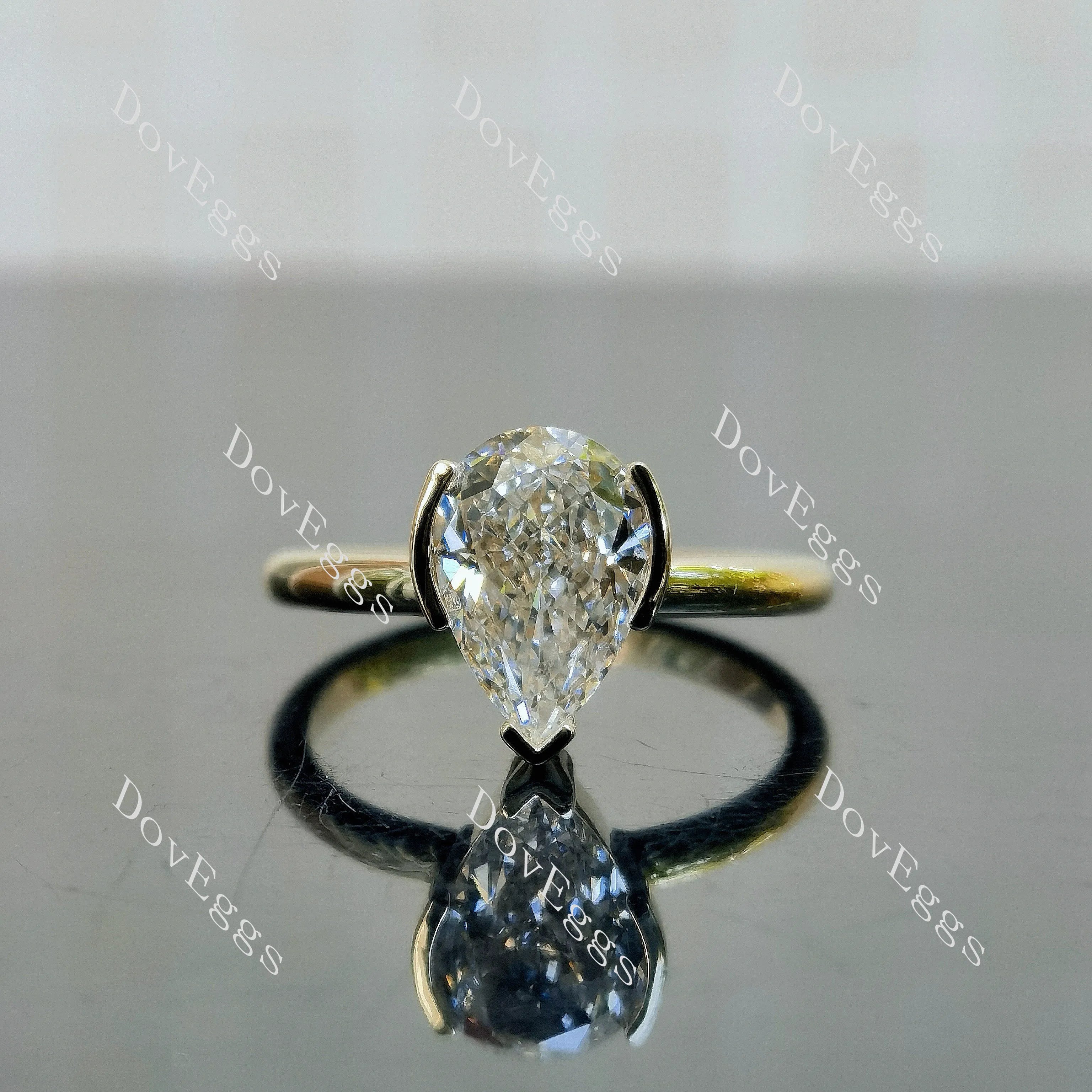 The Bailey Lynn Pear Bezel Solitaire Lab Grown Diamond Engagement Ring