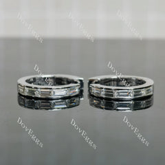 Doveggs baguette bezel moissanite/lab grown diamond earrings
