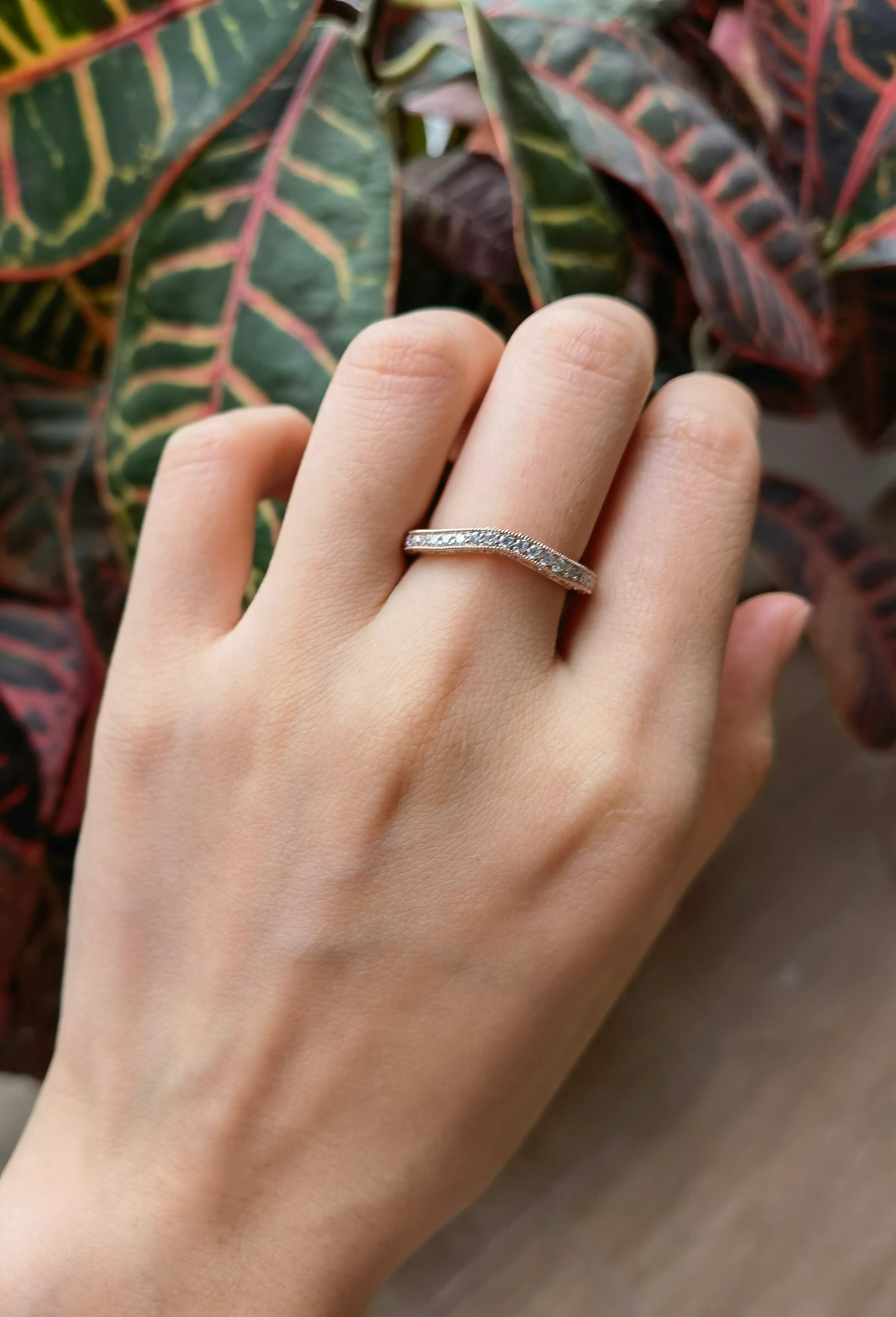 doveggs art deco moissanite/lab grown diamond wedding band-2.0mm band width