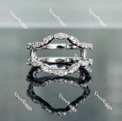 Doveggs round half eternity pave curved moissanite/lab grown diamond enhancer-6.8mm band width