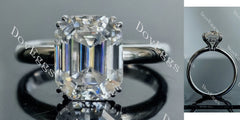 Doveggs elongated krupp cut moissanite engagement ring