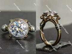 Doveggs round solitaire vintage moissanite engagement ring