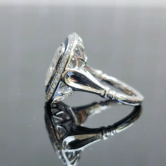 (size 4.25) Doveggs platinum 3.52ct Cushion F color VS1 Clarity Excellent cut Lab Grown Diamond Ring(certified)