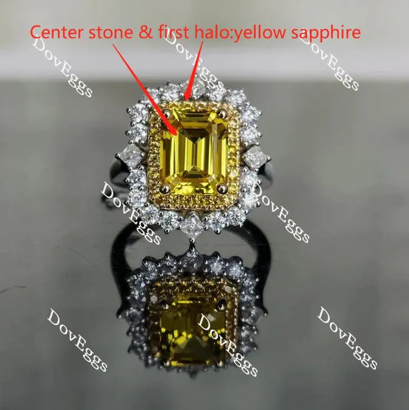 DovEggs double halo pave channel set engagement ring semi-mount only(Exclusively to DovEggs Stones)