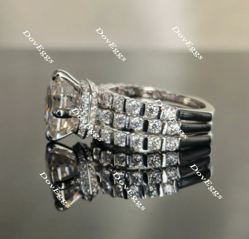 Doveggs euro shank round moissanite/lab grown diamond wedding band-1.7mm band width