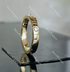 Doveggs round art deco half eternity moissanite/lab grown diamond wedding band-3.5mm band width