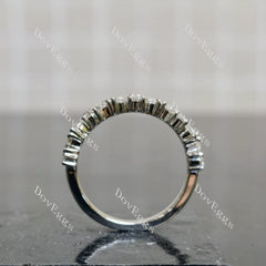 (size 6) Doveggs sterling silver marquise round moissanite wedding band