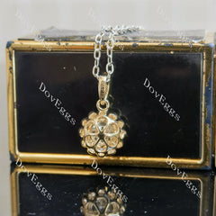 Doveggs round art deco moissanite pendant necklace (pendant only)