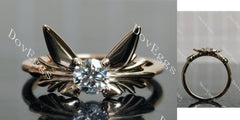 Doveggs Round Pave Fairy Solitaire Lab Grown Diamond Engagement Ring