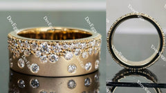 Doveggs round full eternity textured/without textured moissanite/lab grown diamond wedding band-8mm band width