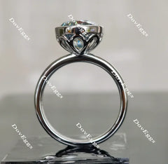 Synergy Smokey Sparks Grey round solitaire bezel setting moissanite engagement ring