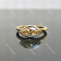 DovEggs East-West bezel engagement ring only semi-mount only(Exclusively to DovEggs Stones)
