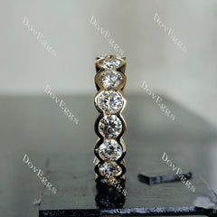 Doveggs round full eternity bezel moissanite/lab grown diamond wedding band-5.2mm band width