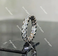 Paula’s 3mm round moissanite/lab grown diamond eternity wedding band-4mm band width