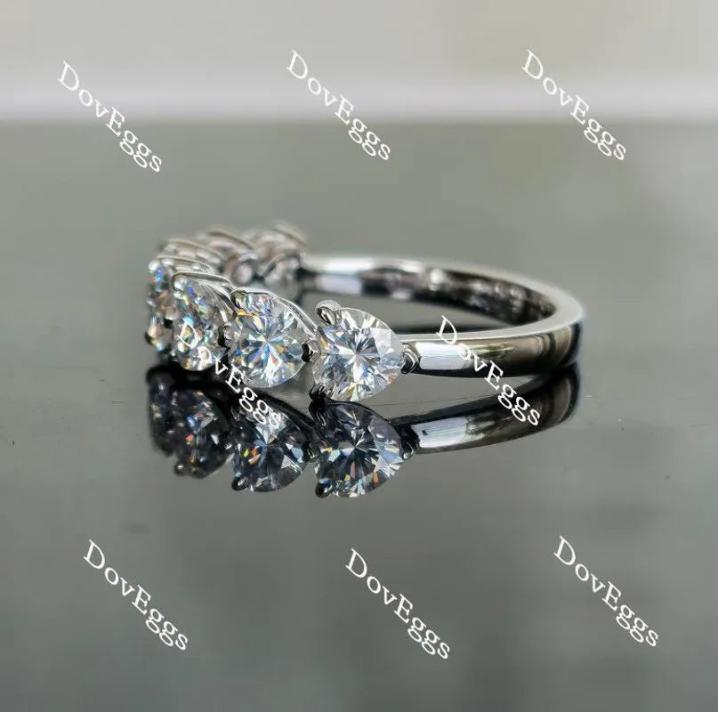 Doveggs heart seven stone moissanite wedding band-2.5mm band width
