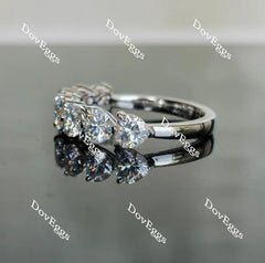 Doveggs heart seven stone moissanite wedding band-2.5mm band width