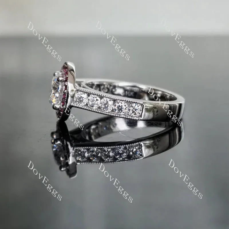DovEggs channel set halo engagement ring semi-mount only(Exclusively to DovEggs Stones)
