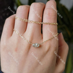 Doveggs oval solitaire moissanite pendant necklace (with 17' length chain)