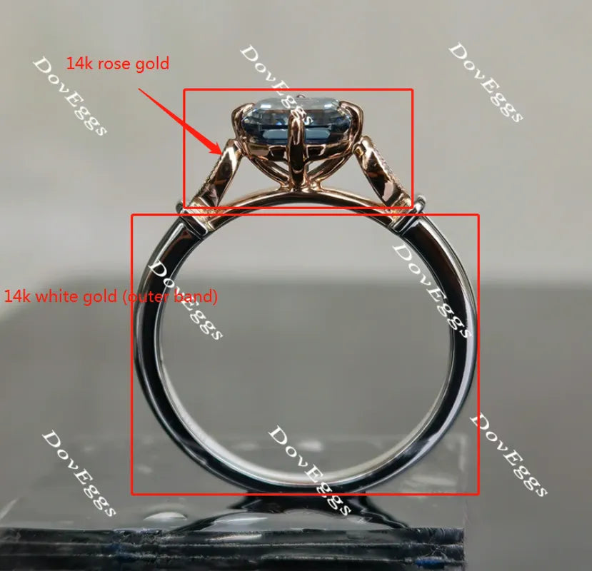 DovEggs asscher moissanite engagement ring