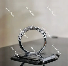 Doveggs half eternity moissanite/lab grown diamond wedding band for women(wedding band only)-2.0mm band width