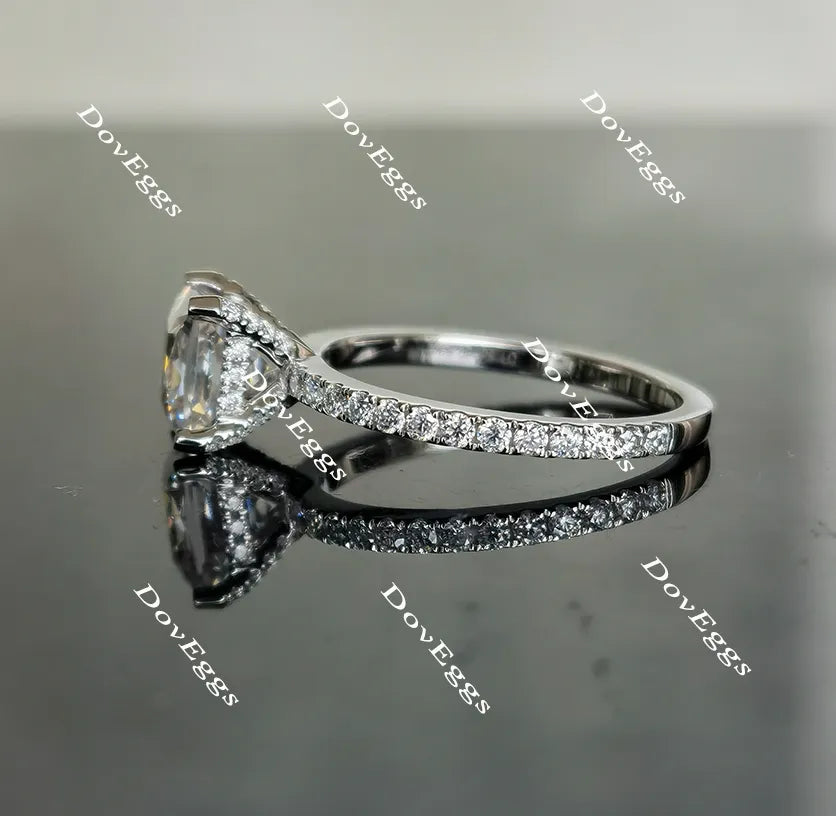 Doveggs princess pave moissanite engagement ring