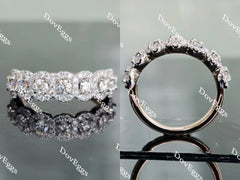 Doveggs half eternity pave round moissanite/lab grown diamond wedding band-2.2mm band width