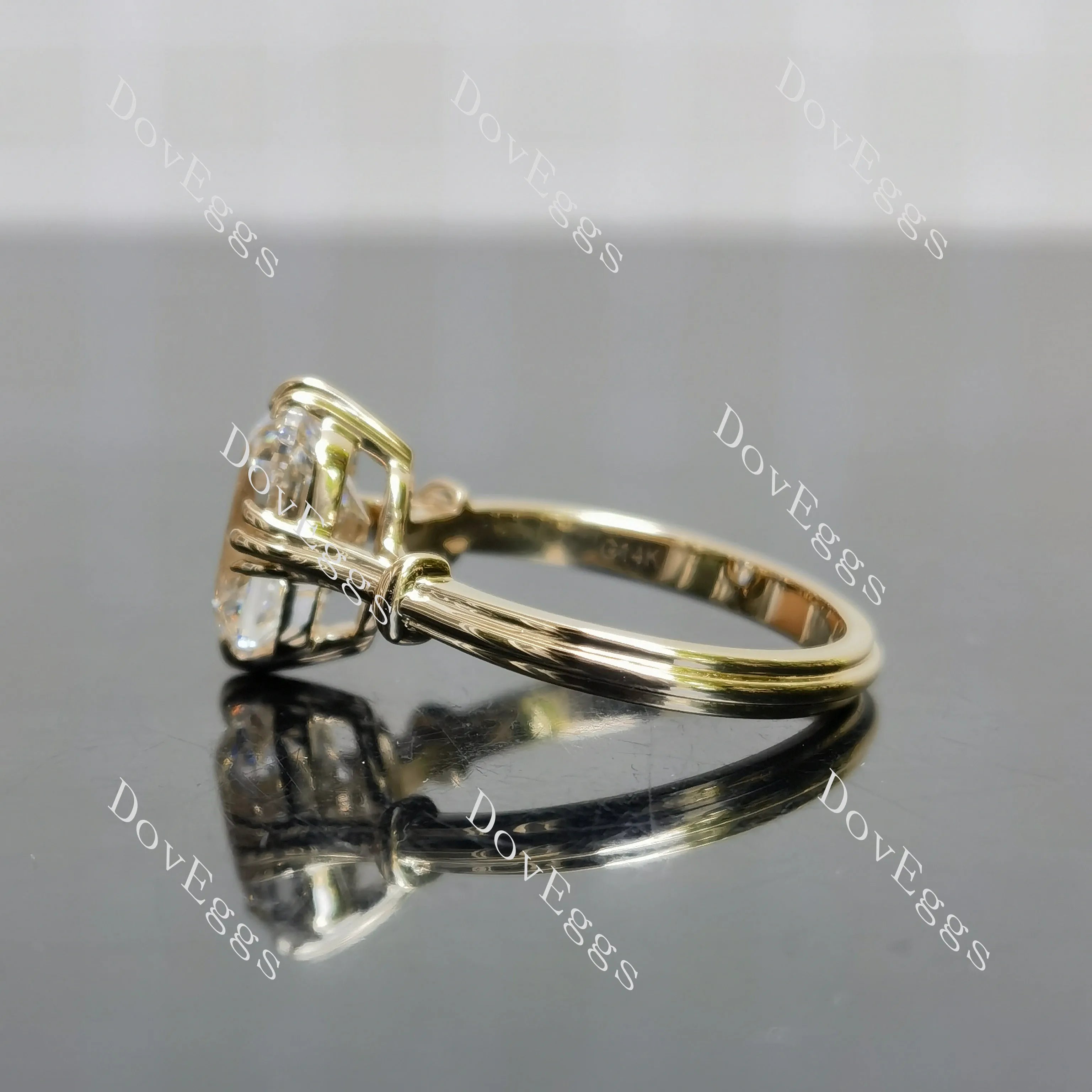 Cushion solitaire moissanite engagement ring| Doveggs