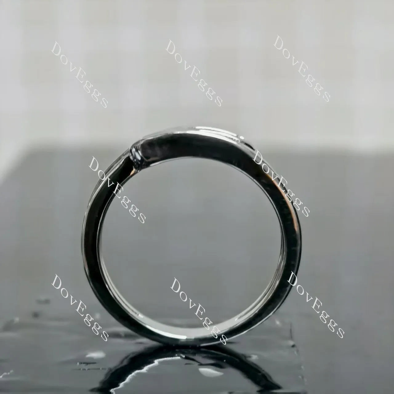 (size 7.25 ) Doveggs sterling silver art deco vintage plain wedding band