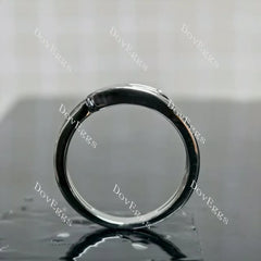 (size 7.25 ) Doveggs sterling silver art deco vintage plain wedding band