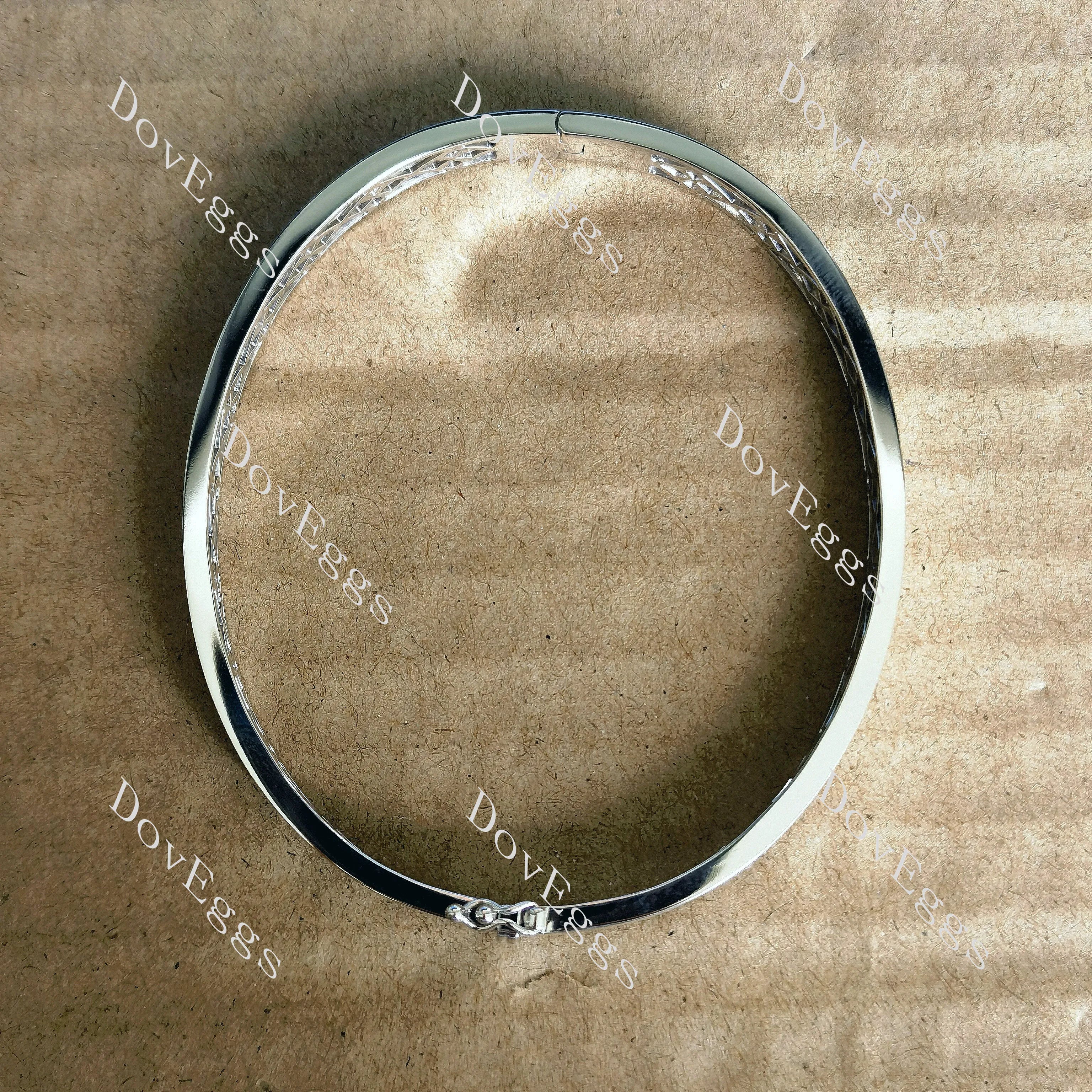 Doveggs round half eternity pave moissanite/lab grown diamond bangle/bracelet