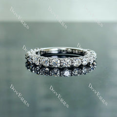Doveggs round eternity pave moissanite/lab grown diamond wedding band (wedding band only)-2.6mm band width