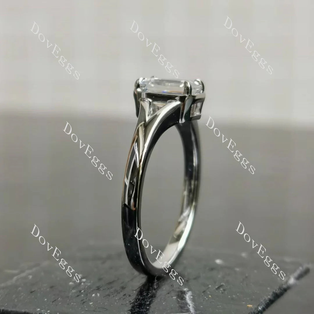 Solitaire split shanks engagement ring only semi-mount only(Exclusively to DovEggs Stones)