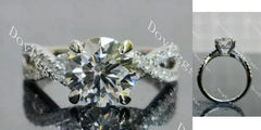Doveggs pave cross band engagement ring semi-mount only(Exclusively to DovEggs Stones)