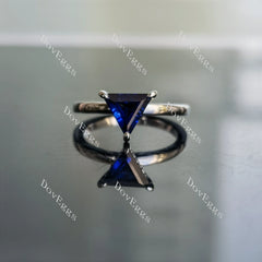 Doveggs trillion hidden halo colored gem engagement ring
