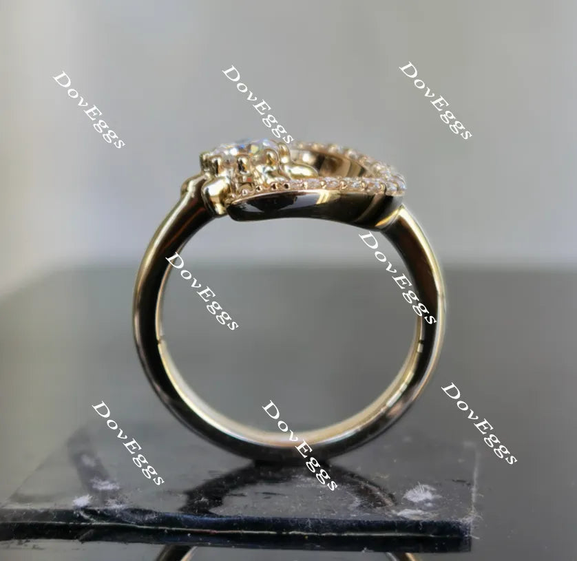Doveggs 10k yellow gold Crescent Moon and Start moissanite wedding band (size 7.125)