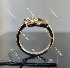 Doveggs 10k yellow gold Crescent Moon and Start moissanite wedding band (size 7.125)