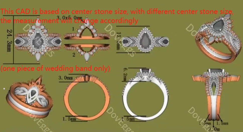Doveggs half eternity paved moissanite/lab grown diamond wedding band(one piece of wedding band 1 only)-1.5mm band width