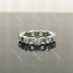 (size 4.25-4.5) Doveggs sterling silver Round moissanite wedding band