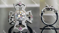 A Cross for CCG round moissanite engagement ring