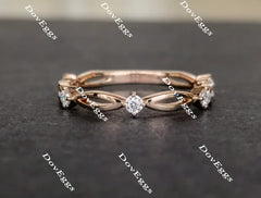 doveggs curved moissanite/ lab grown diamond engagement ringwedding band-2.1mm band width