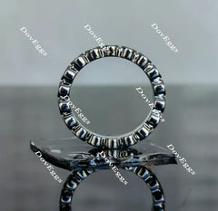 Doveggs round full eternity moissanite/lab grown diamond wedding bands-3.3mm band width
