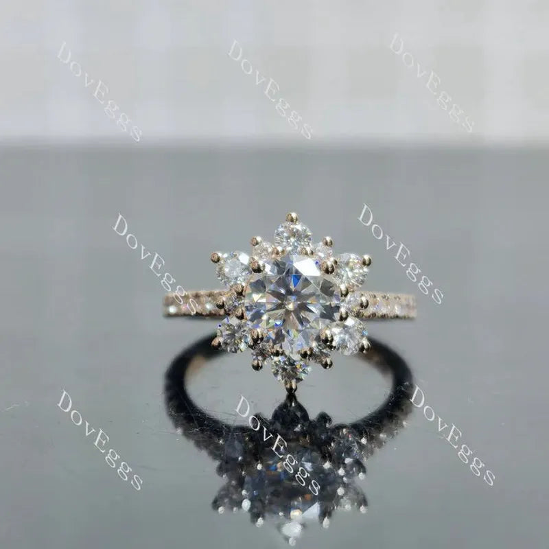 Doveggs floral half eternity engagement ring semi-mount only(Exclusively to DovEggs Stones)