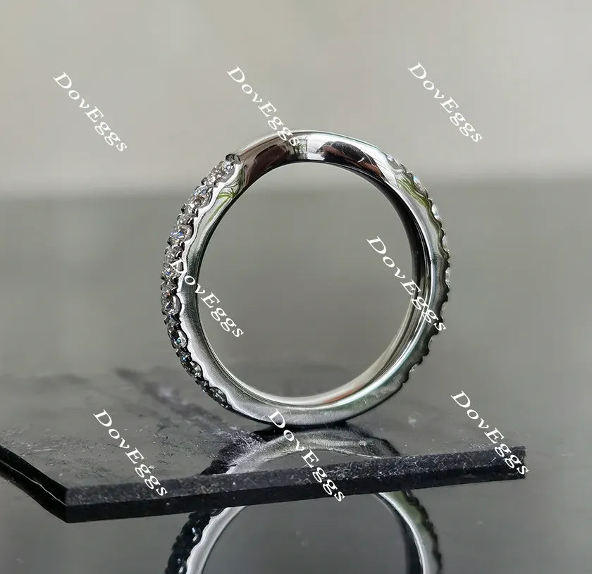 Doveggs round curved moissanite/lab grown diamond wedding band(wedding band only)-2.3mm band width
