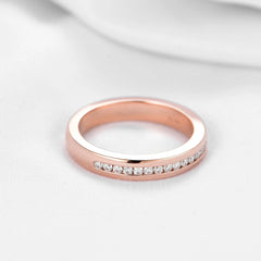 Doveggs half eternity channel set moissanite/lab diamond wedding band-4mm band width