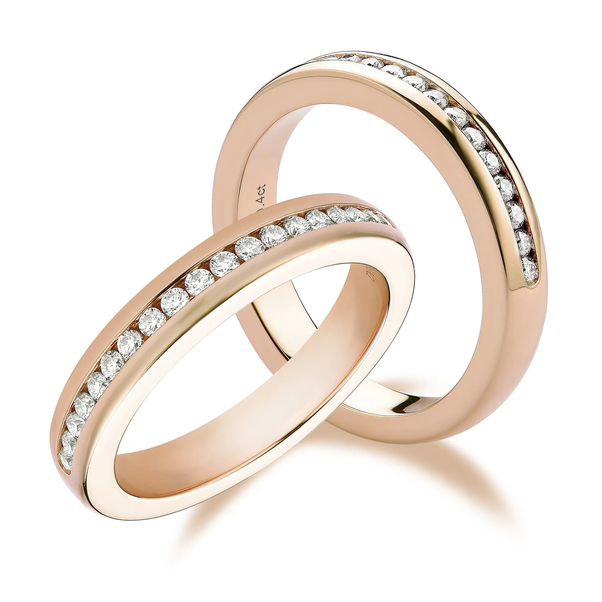 Doveggs half eternity channel set moissanite/lab diamond wedding band-4mm band width