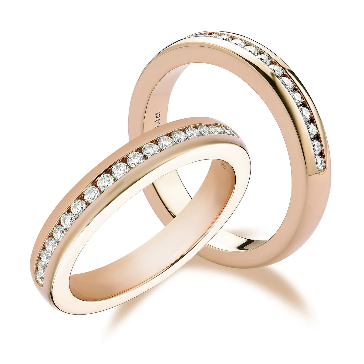 Doveggs half eternity channel set moissanite/lab diamond wedding band-4mm band width