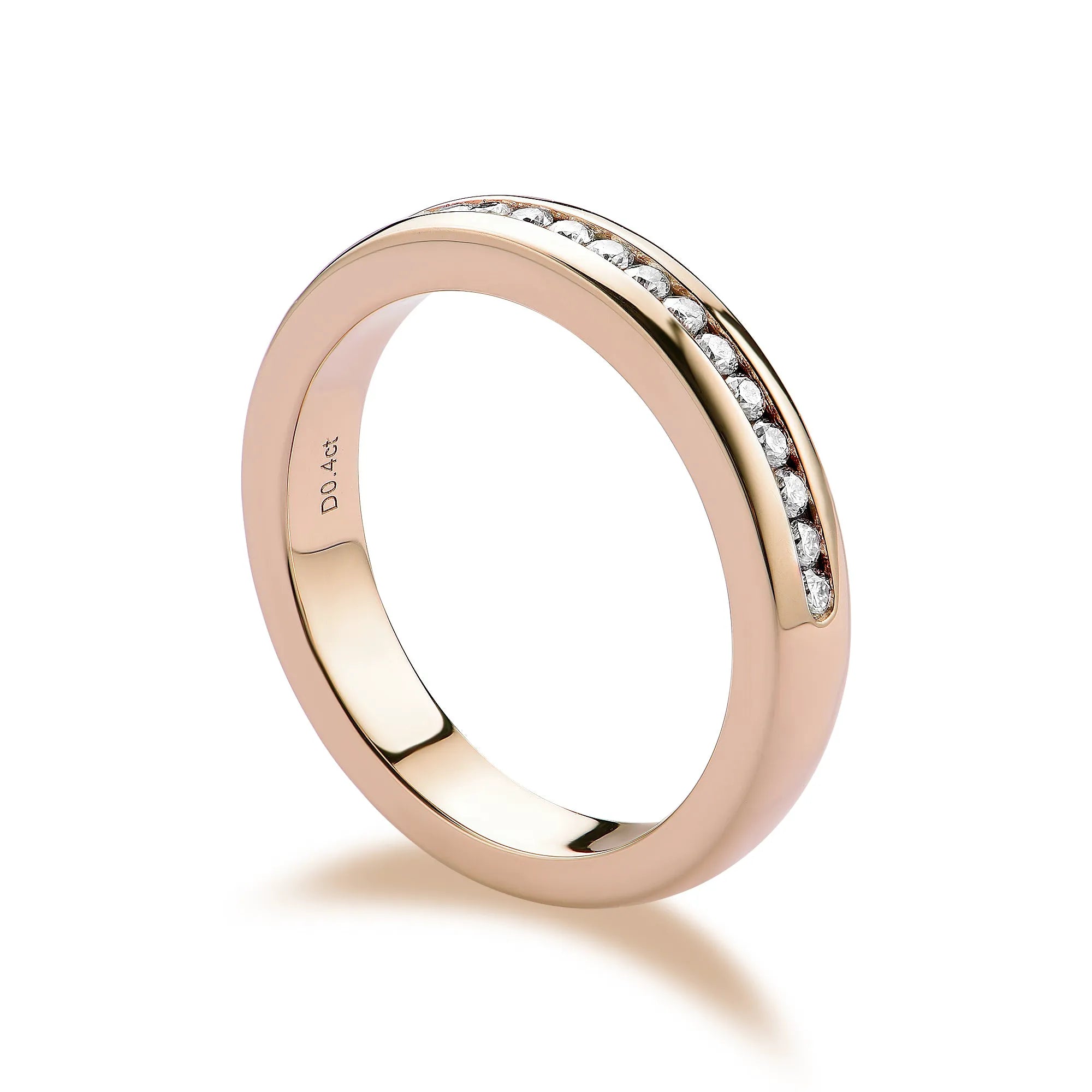 Doveggs half eternity channel set moissanite/lab diamond wedding band-4mm band width